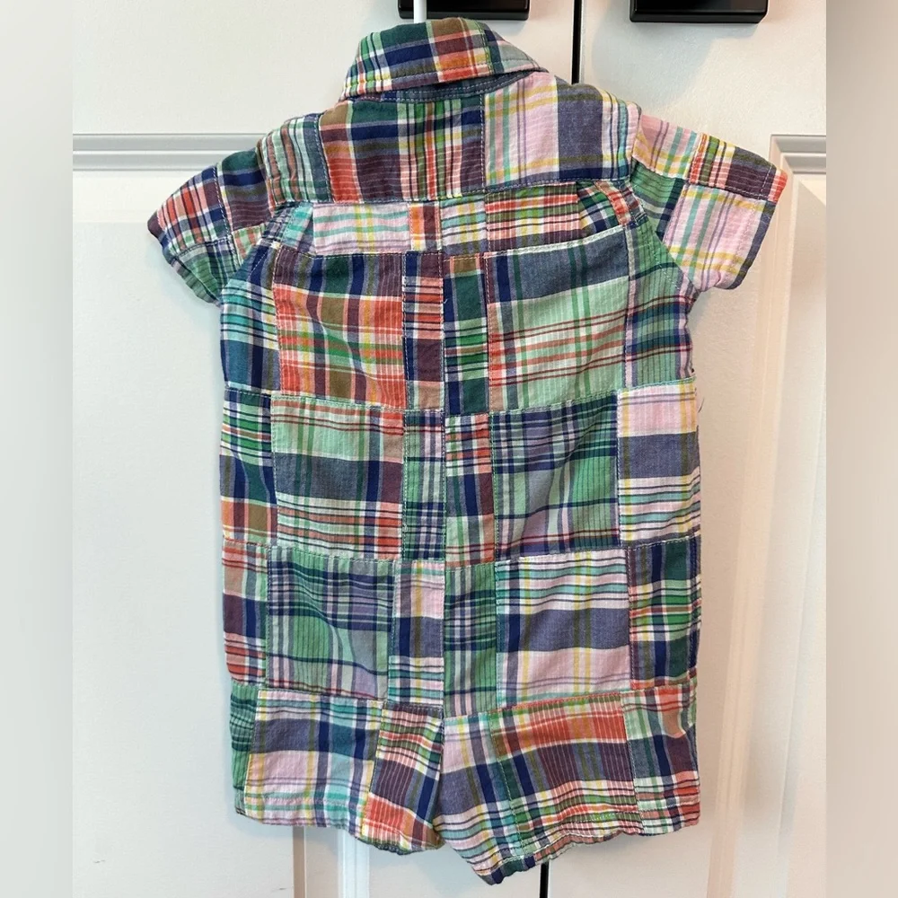 Ralph Lauren Infant Patchwork 100% Cotton Romper Size 3 Months